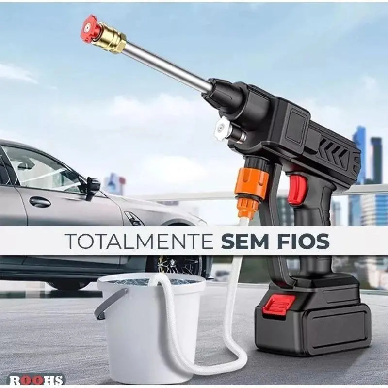 Lavadora Alta Pressão Lava Jato Portátil Recarregável Com Maleta e Acessórios Recarregável Sem Fio para Carros e Jardim - Imagem 5