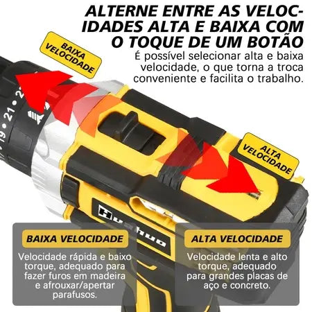 Furadeira Parafusadeira Sem Fio Impacto Com Maleta Completo Broca Bits Maleta Vonder - Imagem 5