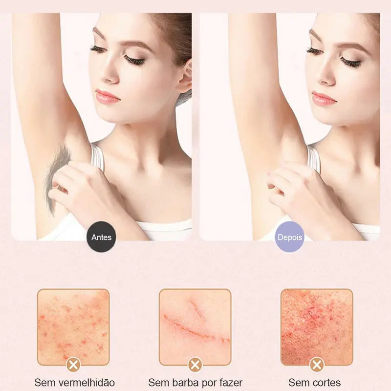 Depilador Portátil Feminino Suave para Rosto e Corpo com 2 Cabeças - Imagem 5