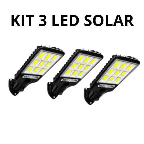 Luminária Solar Parede 108 COB Carregar LED Luz Branco frio Prova D'Água Sensor Presença 3 funções - Imagem 3