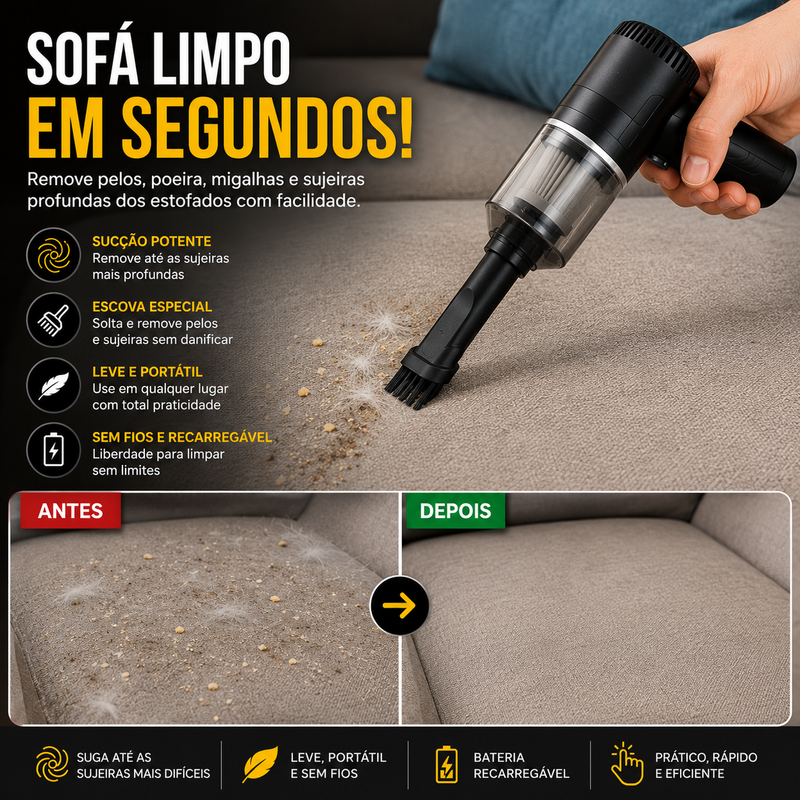 Aspirador 3 em 1 De Pó Limpe Seu Carro, Teclado e Cantos Difíceis em Segundos — Sem Fios e Sem Esforço - Imagem 4