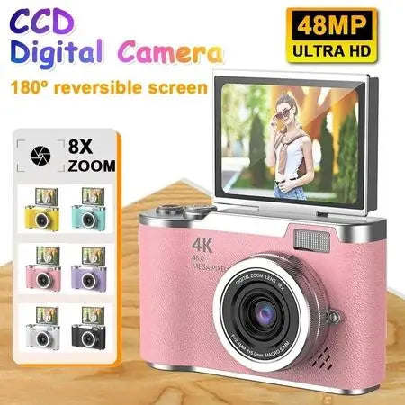 Câmera de zoom digital CCD 8x A tela flip LED HD de 2,4 polegadas suporta foco automático - Imagem 6