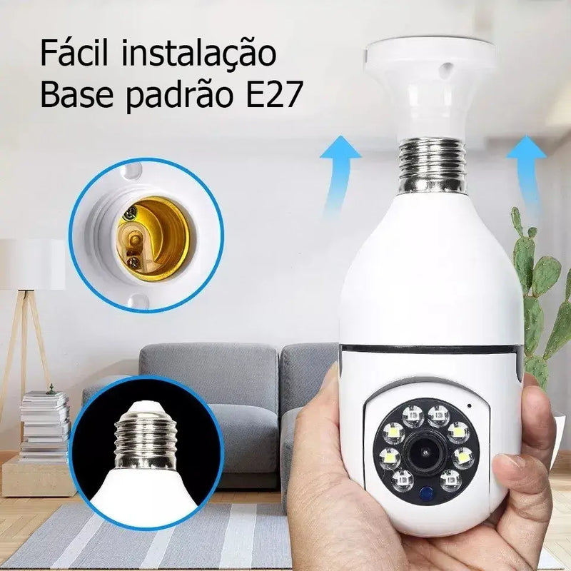 Kit4 de vigilância inteligente - Várias câmeras de segurança, lâmpada WiFi HD 360° - Câmera IP infravermelha noturna - Imagem 8