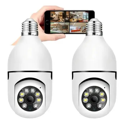 Kit4 de vigilância inteligente - Várias câmeras de segurança, lâmpada WiFi HD 360° - Câmera IP infravermelha noturna - Imagem 12