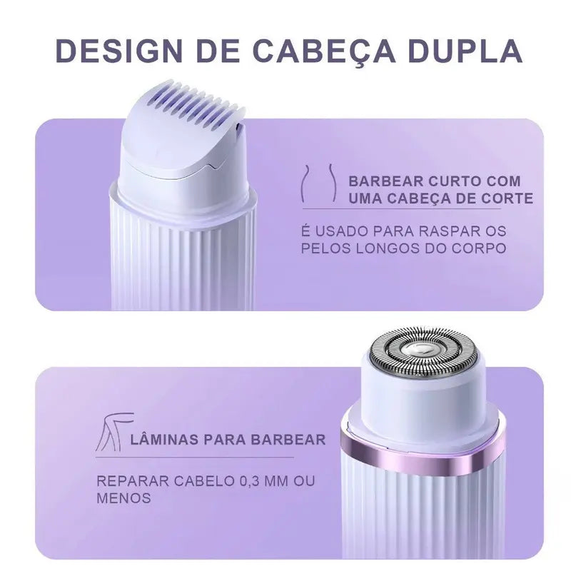 Depilador Portátil Feminino Suave para Rosto e Corpo com 2 Cabeças - Imagem 10