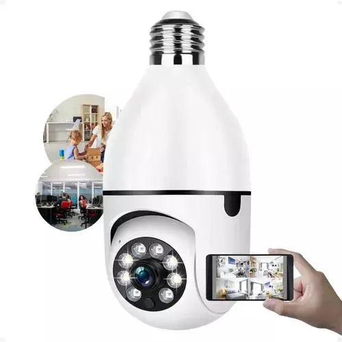 Kit4 de vigilância inteligente - Várias câmeras de segurança, lâmpada WiFi HD 360° - Câmera IP infravermelha noturna - Imagem 11
