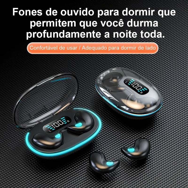 Fone de Ouvido Jiditech X55 Invisível Bluetooth 5.3 Intra-auricular para Dormir Com Cancelamento de Ruído - Imagem 3