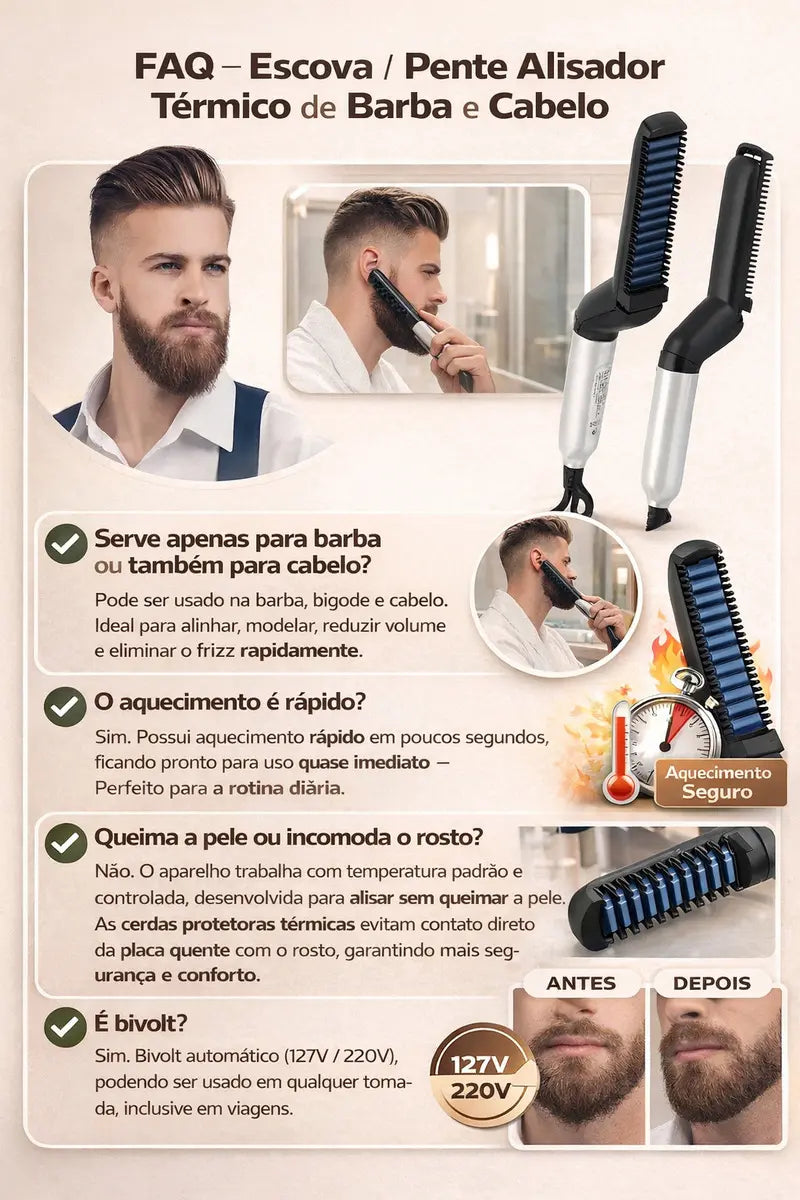 Chapinha Prancha Modelador E Alisador De Cabelo E Barba - Imagem 6
