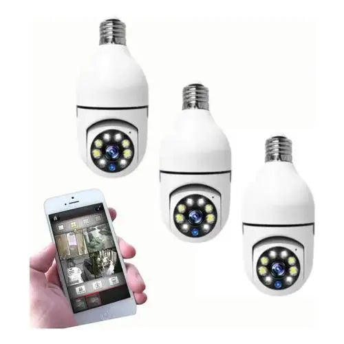 Kit4 de vigilância inteligente - Várias câmeras de segurança, lâmpada WiFi HD 360° - Câmera IP infravermelha noturna - Imagem 13