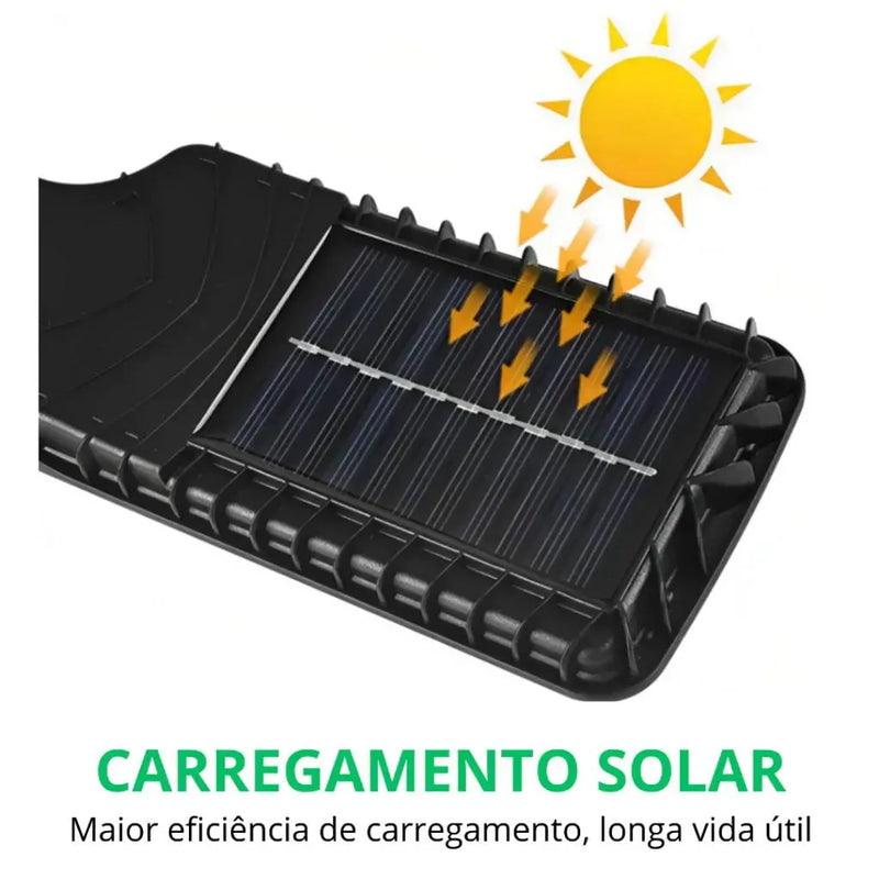 Luminária Solar Parede 108 COB Carregar LED Luz Branco frio Prova D'Água Sensor Presença 3 funções - Imagem 8