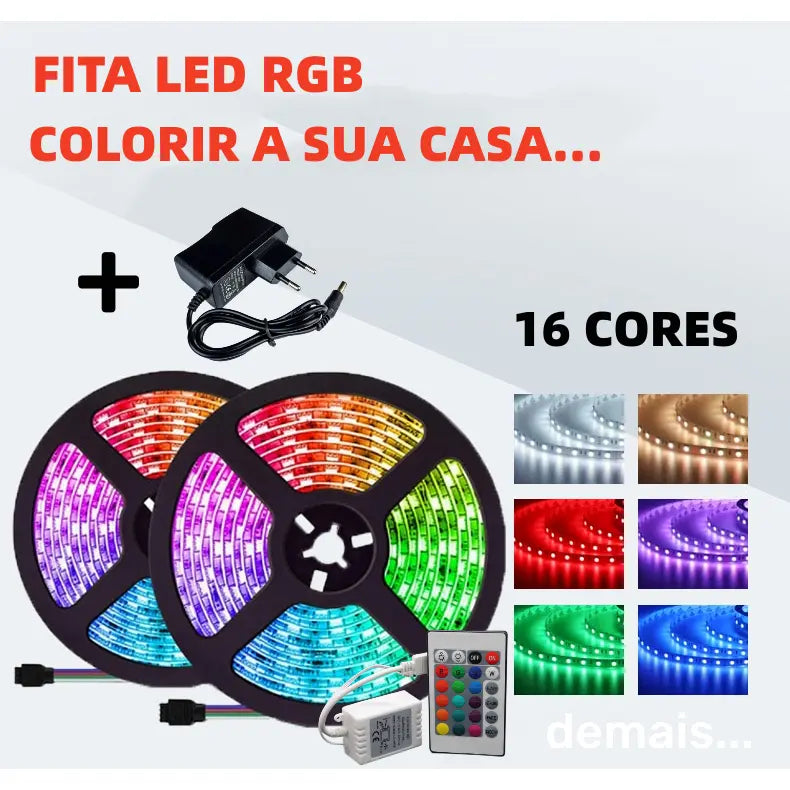 Fita Led 5M 10M Rgb A Prova D'Água 2835 300 Smd 12v Ip60 Lumi Enconomica Pronta Entrega - Imagem 2