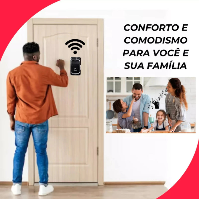 Campainha Residencial Sem Fio de Longo Alcance 200m Prova D'água Casa Segurança Interfone Conexão - Imagem 4